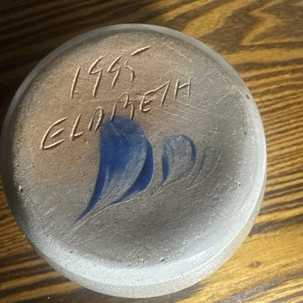1995 Eldreth Salt Glaze Angel Crock Planter Pot - Picture 9 of 10